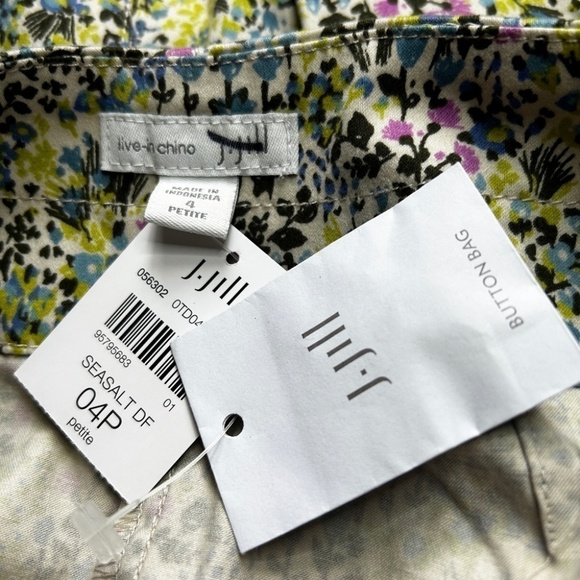J. Jill Stretch Cotton Skirt Seasalt DF Floral Print Generous Sizing - Picture 10 of 13
